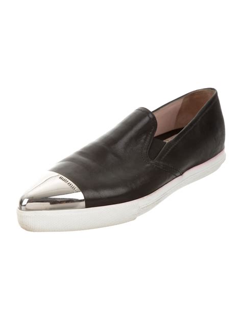 miu miu cap toe slip on sneakers|women's miu michu shoes.